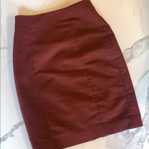 Burgundy pencil skirt